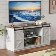 Farmhouse TV Stand with Sliding Barn Doors