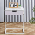 compact nightstand with drawer in a bedroom setting