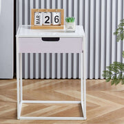 compact nightstand with drawer in a bedroom setting