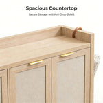 Spacious countertop of the Boho 3-Door Shoe Cabinet with secure storage and anti-drop shield.