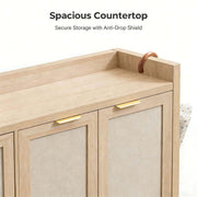 Spacious countertop of the Boho 3-Door Shoe Cabinet with secure storage and anti-drop shield.