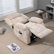 Massage recliner chair with electric standing assistance and heated lumbar support