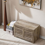 Rustic Storage Trunk Shoe Bench with stylish design for entryway or living room storage.