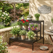 3-Tier Metal Plant Stand Indoor & Outdoor