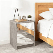Modern Mirrored Bedside Table with 3 Drawers
