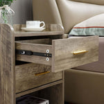 Modern LED Pedestal with Open Shelf showcasing a drawer in a subtly finished design.