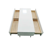 120cm White Gloss Coffee Table with 4 Drawers