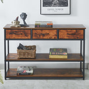 120cm Fabric Drawer Console Table with Lower Shelf