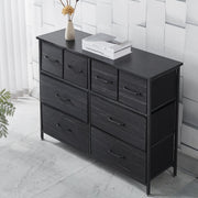 Fabric 8-Drawer Dresser with wood top, featuring lightweight design and smart storage solutions.
