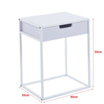 modern bedside table with drawer available in black and white