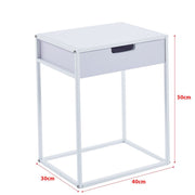 modern bedside table with drawer available in black and white