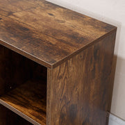 Top view of the Cubby Shoe Storage Bench featuring a rich wood finish and sturdy design.