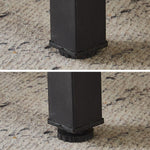 Close-up of the adjustable leg of the Console Table, showcasing its sturdy black metal support and leveling mechanism.