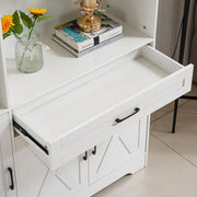 Kitchen Storage Cabinet White LED Buffet