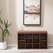 Cubby Shoe Storage Bench with Cushion & Adjustable Shelves in an elegant home setting.