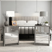 Modern Mirrored Bedside Table with 3 Drawers