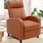 Stylish Manual Recliner Chair in brown leather upholstery, perfect for comfort and relaxation in any living space.