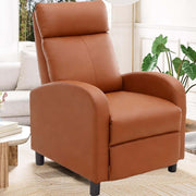 Stylish Manual Recliner Chair in brown leather upholstery, perfect for comfort and relaxation in any living space.