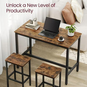 Rustic Industrial Bar Table Set