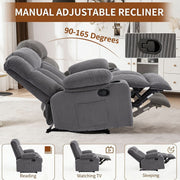 Manual Recliner Chair Corduroy Lounge Armchair with Cup Holders