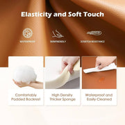 Manual Recliner features elasticity, soft touch, waterproof, skin-friendly, scratch resistance, and comfortably padded backrest.