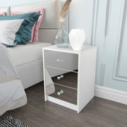 Modern Mirrored Bedside Table with 3 Drawers
