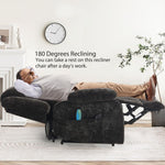 Power lift recliner with massage, lumbar heat and practical side storage pocket