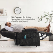 Power lift recliner with massage, lumbar heat and practical side storage pocket
