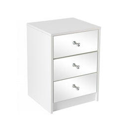 Modern Mirrored Bedside Table with 3 Drawers