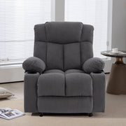 Manual Recliner Chair Corduroy Lounge Armchair with Cup Holders