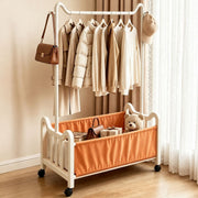 Steel Clothing Rack with Shelves & Wheels