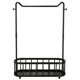 Steel Clothes Rail with Open Shelf & Wheels