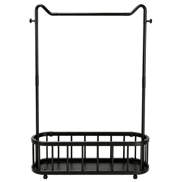 Steel Clothes Rail with Open Shelf & Wheels