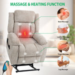 Electric power lift recliner KJ-8819 with 8-point massage and heated lumbar support