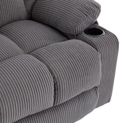 Manual Recliner Chair Corduroy Lounge Armchair with Cup Holders