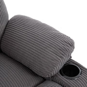 Manual Recliner Chair Corduroy Lounge Armchair with Cup Holders