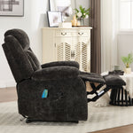 Electric recliner chair with soft chenille upholstery, massage and heating