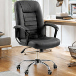 Ergonomic high back office chair with lumbar support and PU leather upholstery for home office use.