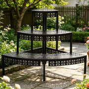 3-Tier Metal Plant Stand for Indoor and Outdoor Use – product detail view