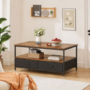 Coffee table with two fabric drawers for lounge storage