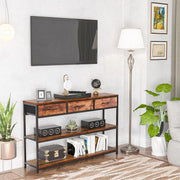 120cm Fabric Drawer Console Table with Lower Shelf