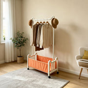 Steel Clothing Rack with Shelves & Wheels