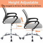 BX002 office chair height adjustment infographic showing a 10cm adjustment range