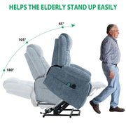 KJ-8819 recliner chair with electric lift, massage, heat and side pocket