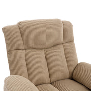 Manual Recliner Chair Corduroy Lounge Armchair with Cup Holders