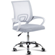 Light grey BX002 ergonomic mesh office chair with padded seat and chrome base