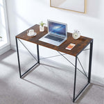 Burningwood 100cm computer desk with laptop in a bright compact home office