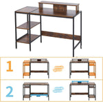 Computer Desk with Monitor Stand and Reversible Shelves – product image 4