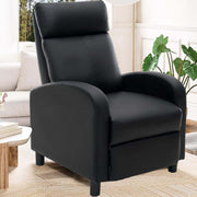 Comfortable Manual Recliner Chair with sleek black design, perfect for relaxation in any living space.
