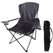 Heavy-Duty Folding Camping Chair with Cup Holder & Travel Bag for outdoor adventures.